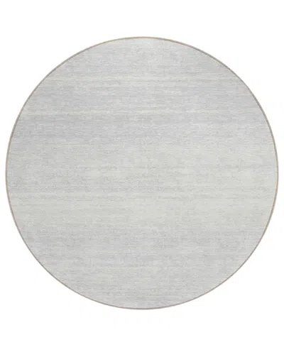 Addison Chantille Acn859 8'x8' Round Area Rug In Silver