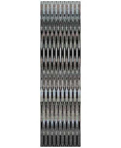 Addison Chantille Machine Washable Acn860 2'3"x7'6" Runner Area Rug In Black