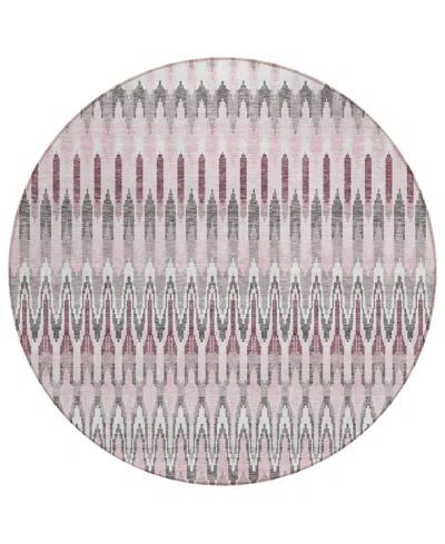 Addison Chantille Acn860 8'x8' Round Area Rug In Pink