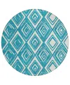 Addison Chantille Acn862 8'x8' Round Area Rug In Teal