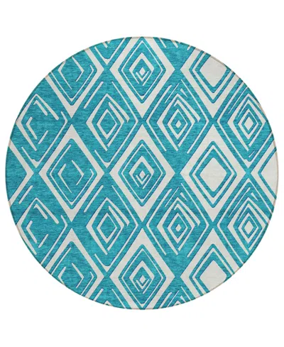 Addison Chantille Acn862 8'x8' Round Area Rug In Teal
