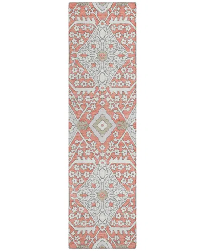 Addison Chantille Machine Washable Acn863 2'3"x7'6" Runner Area Rug In Salmon