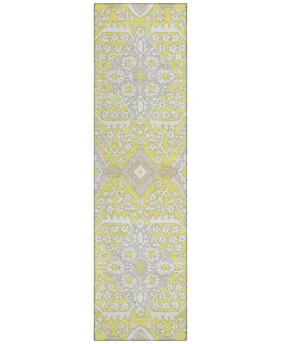 Addison Chantille Machine Washable Acn863 2'3"x7'6" Runner Area Rug In Yellow