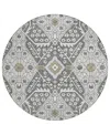 Addison Chantille Acn863 8'x8' Round Area Rug In Charcoal