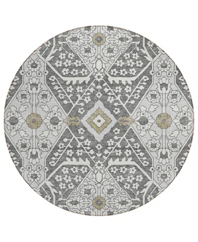 Addison Chantille Acn863 8'x8' Round Area Rug In Charcoal