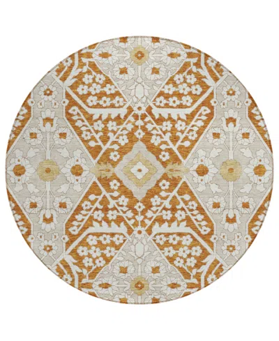 Addison Chantille Acn863 8'x8' Round Area Rug In Paprika