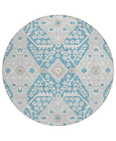 Addison Chantille Acn863 8'x8' Round Area Rug In Teal