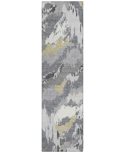 Addison Chantille Machine Washable Acn865 2'3"x7'6" Runner Area Rug In Gray