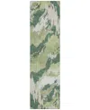 Addison Chantille Machine Washable Acn865 2'3"x7'6" Runner Area Rug In Green