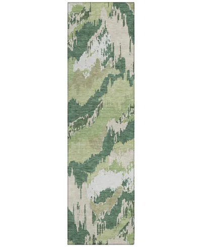 Addison Chantille Machine Washable Acn865 2'3"x7'6" Runner Area Rug In Green