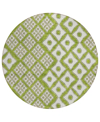 Addison Chantille Acn866 8'x8' Round Area Rug In Lime