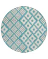 Addison Chantille Acn866 8'x8' Round Area Rug In Teal