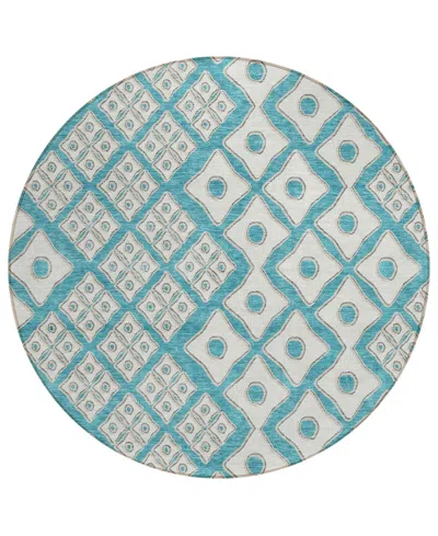Addison Chantille Acn866 8'x8' Round Area Rug In Teal