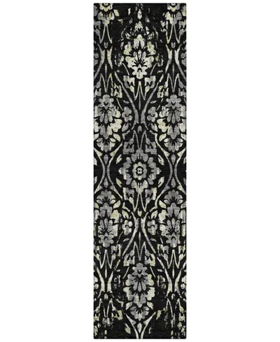 Addison Chantille Machine Washable Acn868 2'3"x7'6" Runner Area Rug In Black