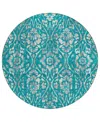 Addison Chantille Acn868 8'x8' Round Area Rug In Teal