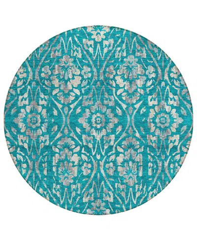 Addison Chantille Acn868 8'x8' Round Area Rug In Teal