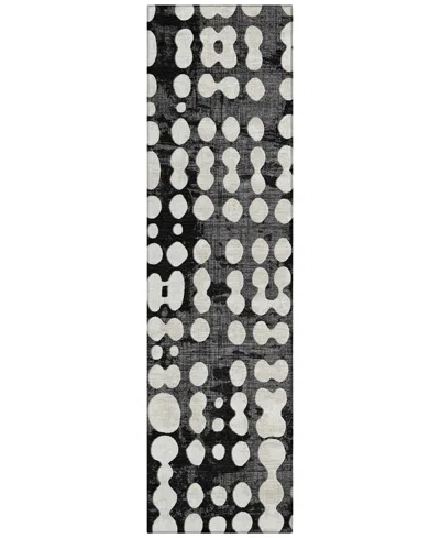 Addison Chantille Machine Washable Acn869 2'3"x7'6" Runner Area Rug In Black