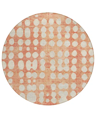 Addison Chantille Acn869 8'x8' Round Area Rug In Coral