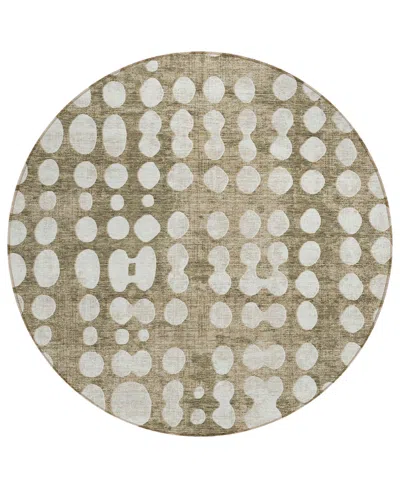 Addison Chantille Acn869 8'x8' Round Area Rug In Taupe