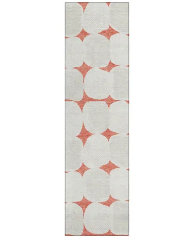 Addison Chantille Machine Washable Acn870 2'3"x7'6" Runner Area Rug In Salmon