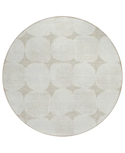 Addison Chantille Acn870 8'x8' Round Area Rug In Beige