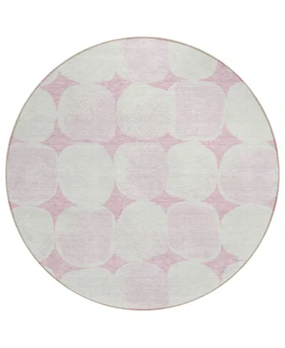 Addison Chantille Acn870 8'x8' Round Area Rug In Pink