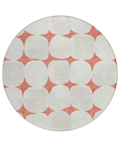 Addison Chantille Acn870 8'x8' Round Area Rug In Salmon