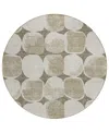 Addison Chantille Acn870 8'x8' Round Area Rug In Taupe