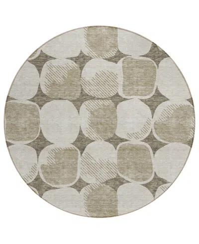 Addison Chantille Acn870 8'x8' Round Area Rug In Taupe
