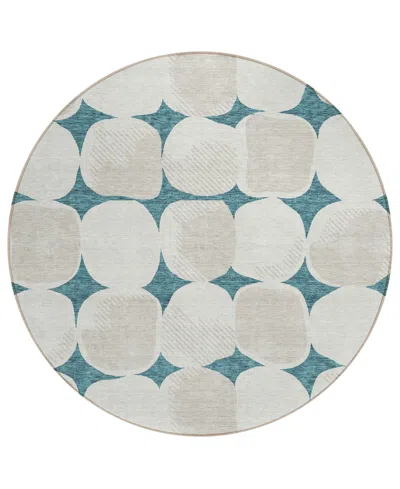 Addison Chantille Acn870 8'x8' Round Area Rug In Teal