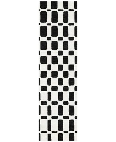 Addison Chantille Machine Washable Acn871 2'3"x7'6" Runner Area Rug In Black