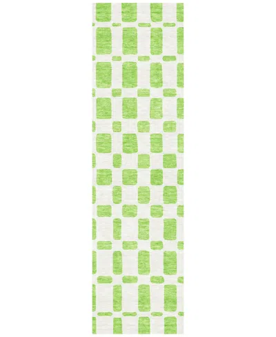 Addison Chantille Acn871 2'3"x7'6" Runner Area Rug In Lime