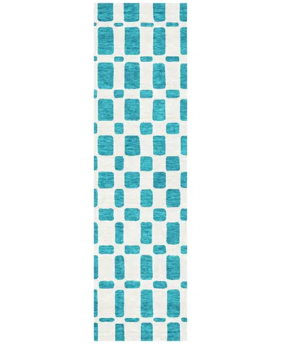 Addison Chantille Machine Washable Acn871 2'3"x7'6" Runner Area Rug In Teal