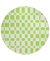 Addison Chantille Acn871 8'x8' Round Area Rug In Lime