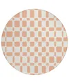Addison Chantille Acn871 8'x8' Round Area Rug In Peach