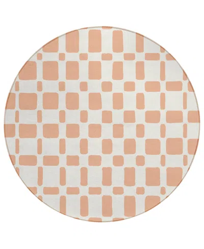 Addison Chantille Acn871 8'x8' Round Area Rug In Peach