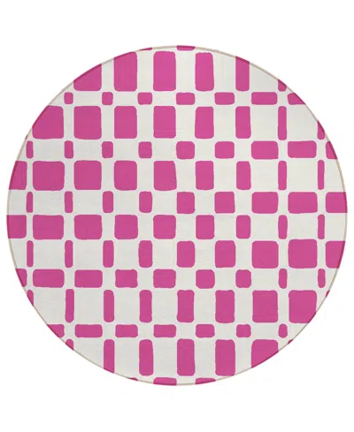 Addison Chantille Acn871 8'x8' Round Area Rug In Rose