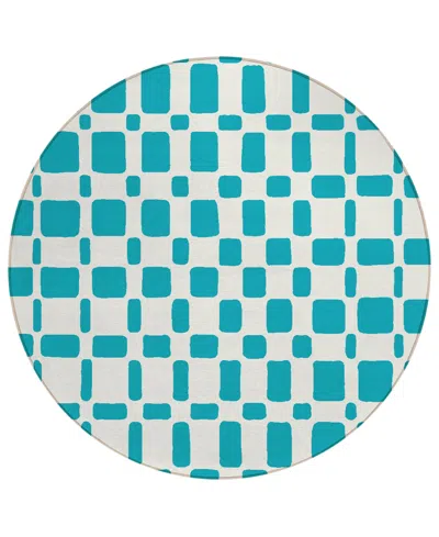 Addison Chantille Acn871 8'x8' Round Area Rug In Teal