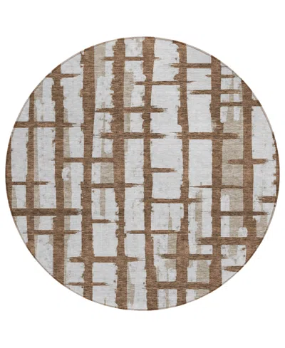 Addison Chantille Acn872 8'x8' Round Area Rug In Chocolate