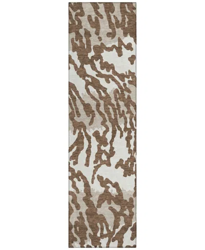 Addison Chantille Machine Washable Acn873 2'3"x7'6" Runner Area Rug In Chocolate