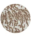 Addison Chantille Acn873 8'x8' Round Area Rug In Chocolate