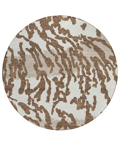 Addison Chantille Acn873 8'x8' Round Area Rug In Chocolate