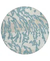 Addison Chantille Acn873 8'x8' Round Area Rug In Teal