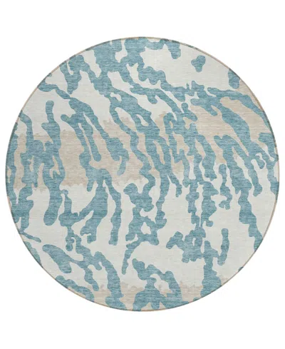 Addison Chantille Acn873 8'x8' Round Area Rug In Teal