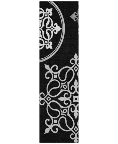 Addison Chantille Machine Washable Acn874 2'3"x7'6" Runner Area Rug In Black