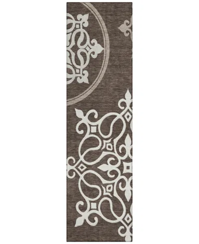 Addison Chantille Machine Washable Acn874 2'3"x7'6" Runner Area Rug In Chocolate