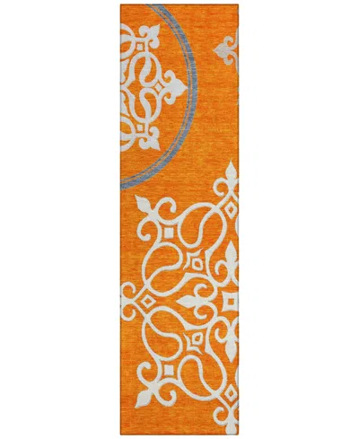 Addison Chantille Acn874 2'3"x7'6" Runner Area Rug In Orange