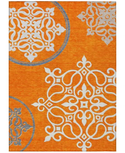 Addison Chantille Machine Washable Acn874 8'x10' Area Rug In Orange