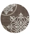 Addison Chantille Acn874 8'x8' Round Area Rug In Chocolate