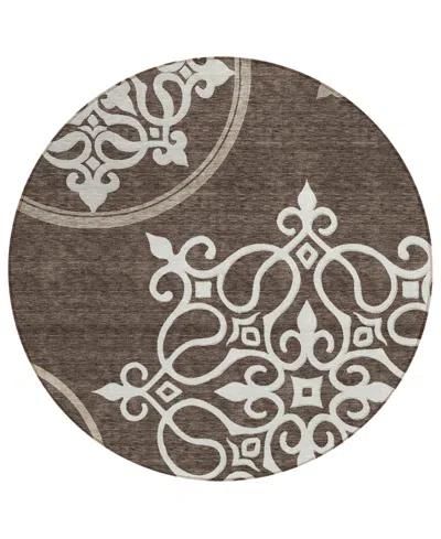 Addison Chantille Acn874 8'x8' Round Area Rug In Chocolate